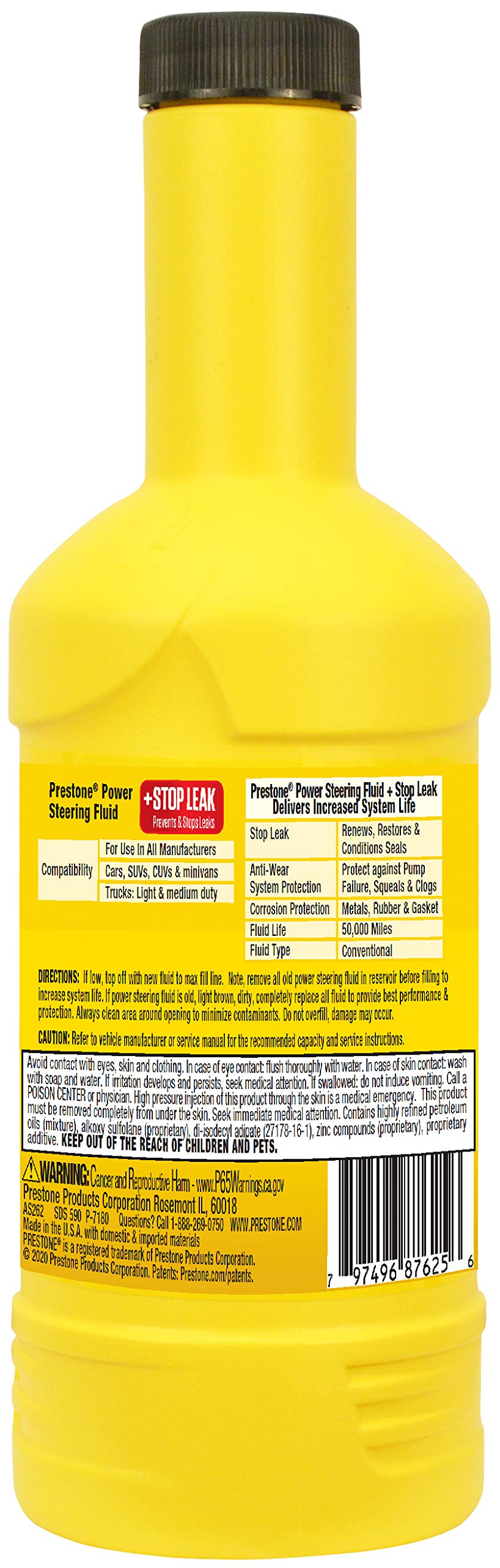 AS262 Power Steering Fluid with Stop Leak - 12 oz.