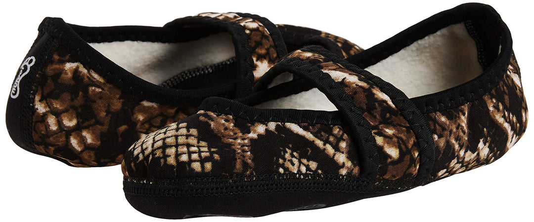 Betsy Lou Fuzzies Women's Shoes, Best Foldable & Flexible Flats, Slipper Socks, Travel Slippers & Exercise Shoes, Dance Shoes, Yoga Socks, House Shoes, Indoor Slippers, Gold Snake, Large