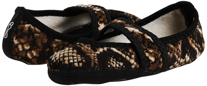 Betsy Lou Fuzzies Women's Shoes, Best Foldable & Flexible Flats, Slipper Socks, Travel Slippers & Exercise Shoes, Dance Shoes, Yoga Socks, House Shoes, Indoor Slippers, Gold Snake, Large