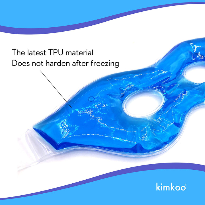 Kimkoo Gel Eye Mask Cold Pads&Cool Compress for Puffy Eyes and Dry Eye,Cooling Eye Ice Masks Gel Blue*1