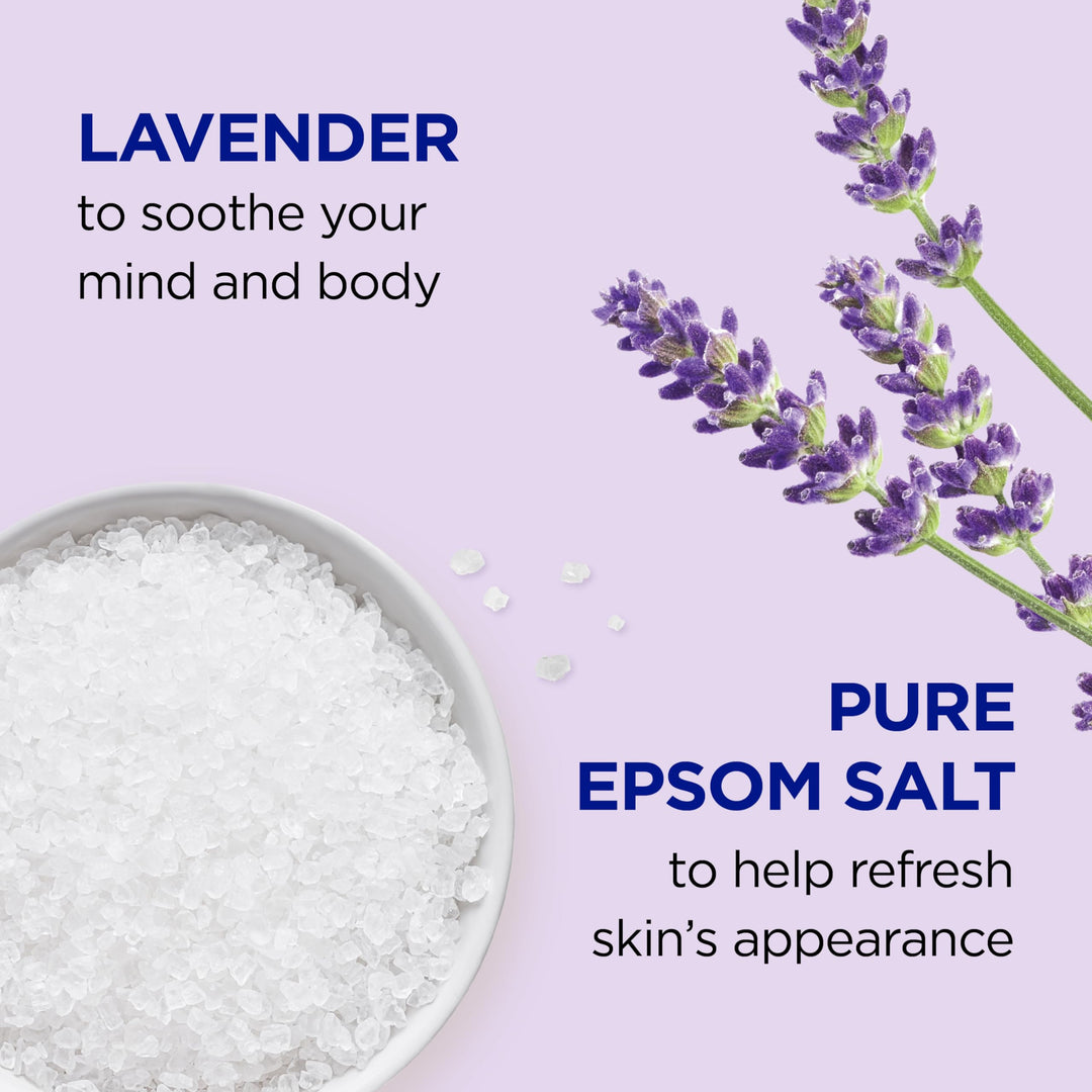 Dr Teal's Pure Epsom Magnesium Salt Soak and Foaming Bath, Soothe & Sleep with Lavender Essential Oils, Duo Pack