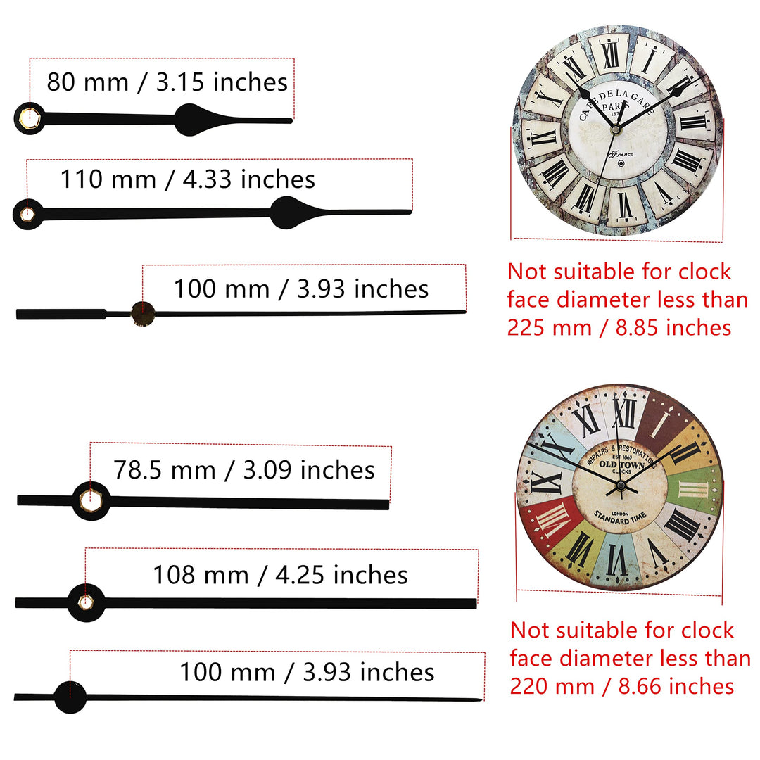 Youngtown 12888 Quartz DIY Wall Clock Movement Mechanism Repair Parts Replacement Kit Sweep Silent Movement,17 mm (43/64 inch) Shaft Length 9.5 mm (3/8 inch) Thread Length.