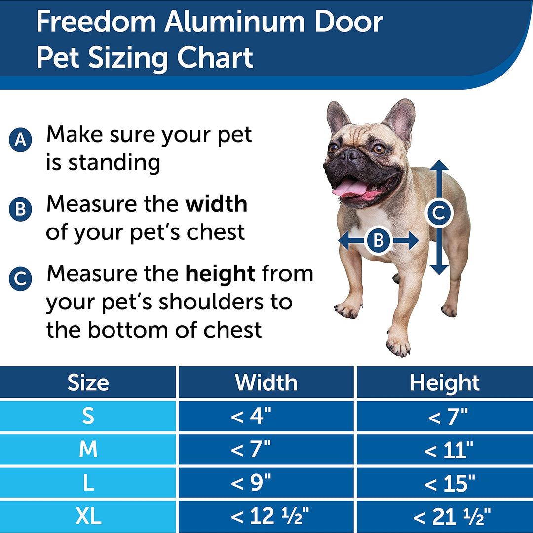 Freedom Aluminum Pet Door for Dogs and Cats, Medium, White, Tinted Vinyl Flap