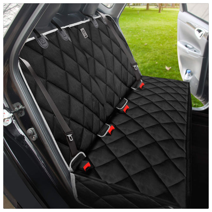 100% Waterproof Bench Car Seat Cover Protector - Strong & Durable,Heavy-Duty and Nonslip Rear Back Seat Cover with Middle Seat Belt,Universal Size Fits for Cars, Trucks & SUVs