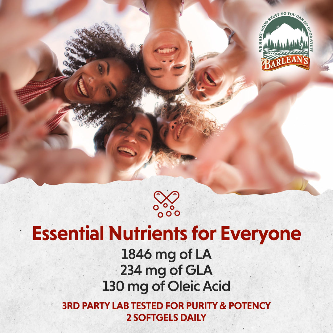 Barlean's Evening Primrose Oil Softgels with Gamma-Linolenic Acid (GLA) - Non-GMO, Gluten-Free - 60-Softgels
