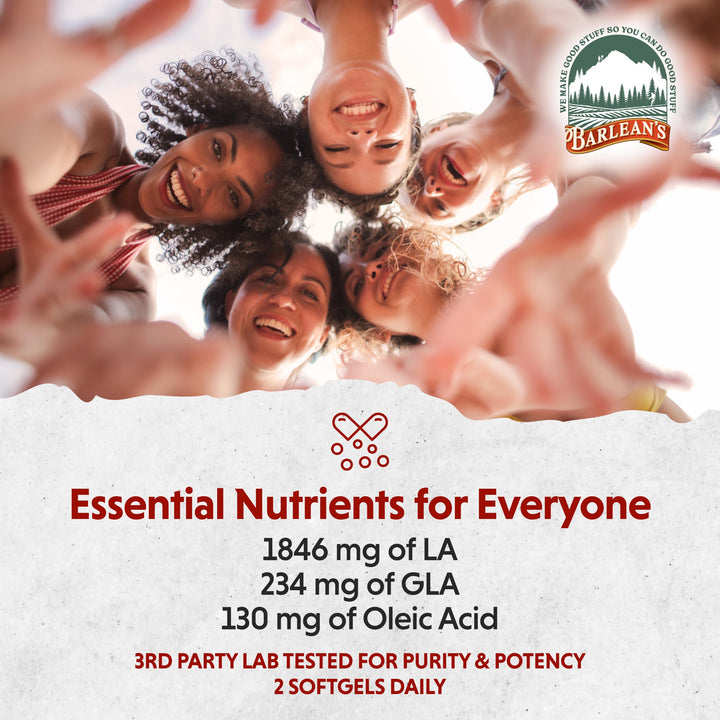 Barlean's Evening Primrose Oil Softgels with Gamma-Linolenic Acid (GLA) - Non-GMO, Gluten-Free - 60-Softgels