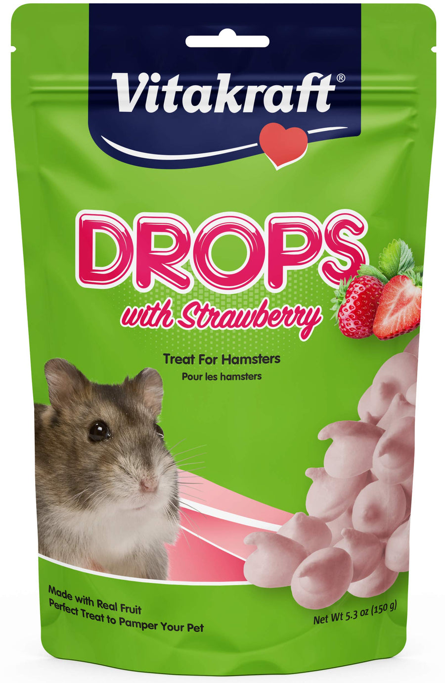 Drops Hamster Treat - Strawberry - Yogurt Treats for Hamsters Pink 5.3 Ounce (Pack of 1)