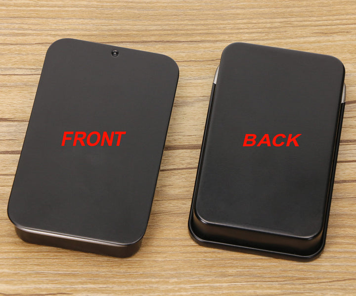 4Pcs 3.15x1.97x0.59Mini Metal Slide Top Tin Containers, Sliding Cover Push-Pull Tin Box,Portable Slide Cover Storage Box for Wedding Jewelry Lip Balm Container Cosmetic Organizer(Black)