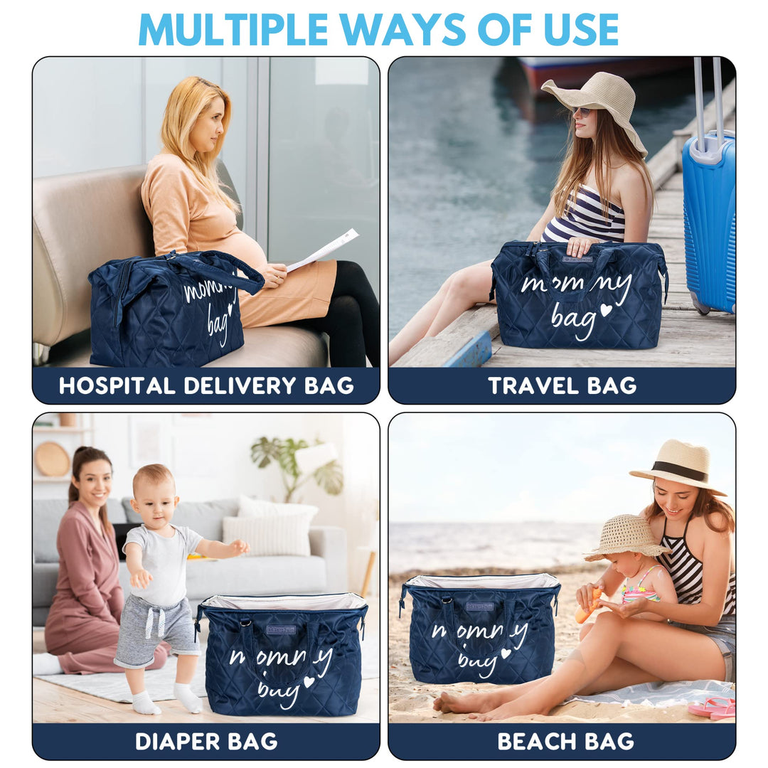 Mommy Bag for Hospital, Mom Bag Diaper Bag Tote, Mommy Hospital Bag, Maternity Bag for Hospital, Baby Shower Momma Diaper Bag