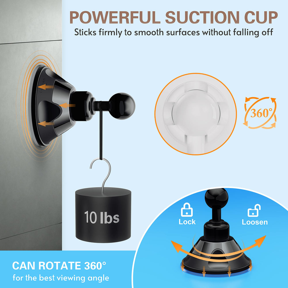 Upgraded 10x Magnifying Lighted Makeup Mirror with Touch Control, Powerful Locking Suction Cup, and 360 Degree Rotating Arm, Magnifying Mirror with Lights for Home, Bathroom Vanity and Travel