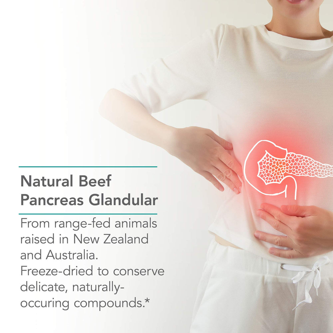 Pancreas Pork 425mg Supplement - Pancreas Natural Glandular, Pancreatic Enzymes, Digestive Enzymes for Pancreas, Amylase, Protease, Lipase, Hypoallergenic - 60 Count
