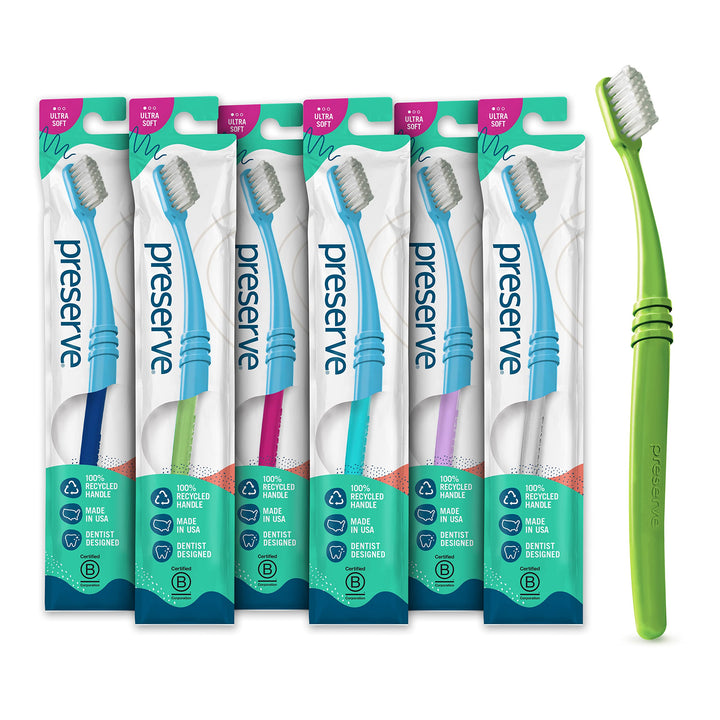 Toothbrushes in Lightweight Pouch, Ultra Soft Bristles, 6-Count, (Colors and Packaging may Vary)