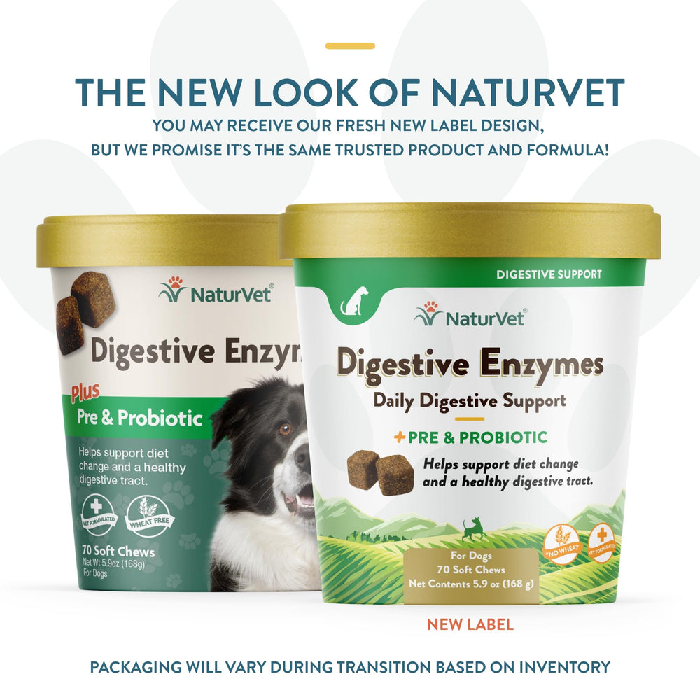 – Digestive Enzymes - Plus Probiotics & Prebiotics – Helps Support Diet Change & A Healthy Digestive Tract – for Dogs & Cats (Soft Chews, 70 Count)