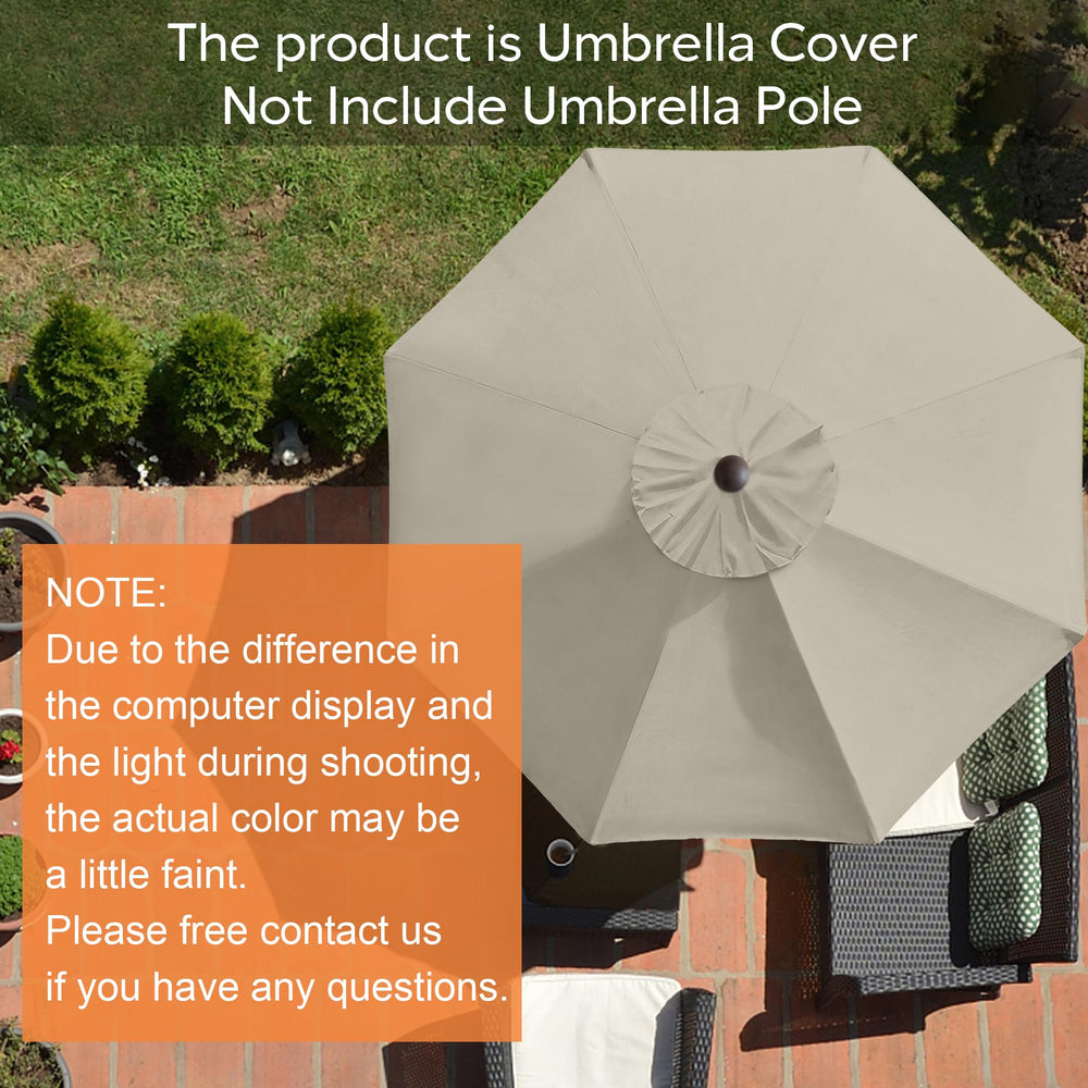 USA 9ft Replacement Covers 8 Ribs Market Patio Umbrella Canopy Cover (CANOPY ONLY) (Beige)