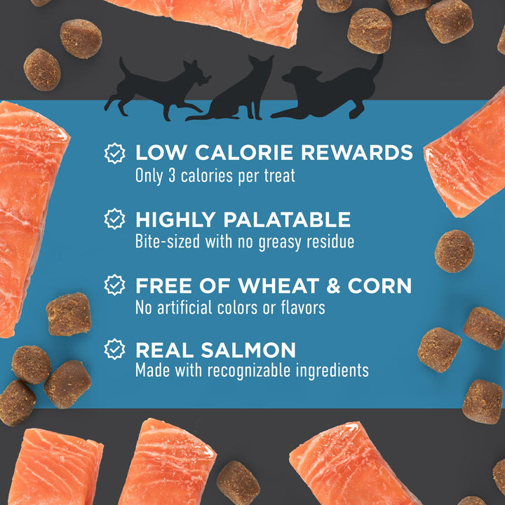 Tricky Trainers Soft & Chewy Dog Training Treats 14 oz. Pouch, Salmon Flavor, Low Calorie Behavior Aid with 360 Treats