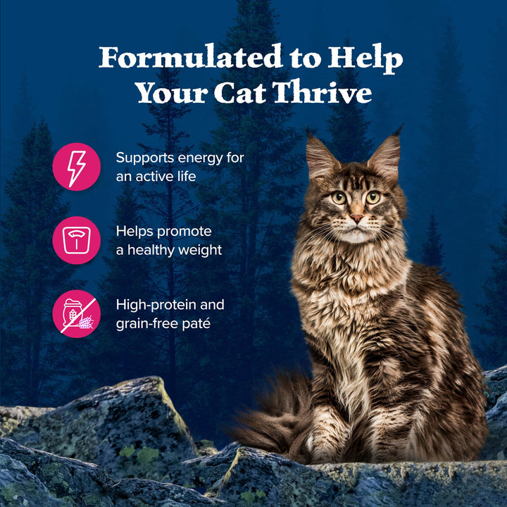 Wilderness Natural High-Protein Grain-Free Wet Food for Adult Cats, Salmon Paté, 3-oz. Cans, 24 Count