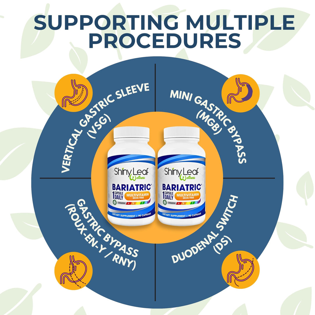Bariatric Multivitamin Without Iron - Vitamins for Gastric Bypass & Sleeve, 1 Daily Capsule W Vitamin A, C, D, Biotin, Zinc, B12, K, Vegetarian, Soy-Free, GMP Cert., Made in USA (180 Ct.)