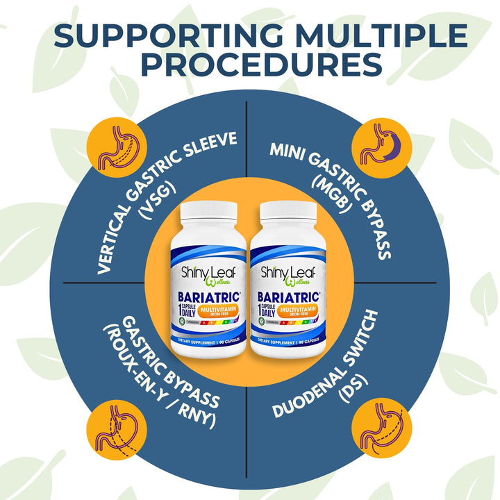 Bariatric Multivitamin Without Iron - Vitamins for Gastric Bypass & Sleeve, 1 Daily Capsule W Vitamin A, C, D, Biotin, Zinc, B12, K, Vegetarian, Soy-Free, GMP Cert., Made in USA (180 Ct.)