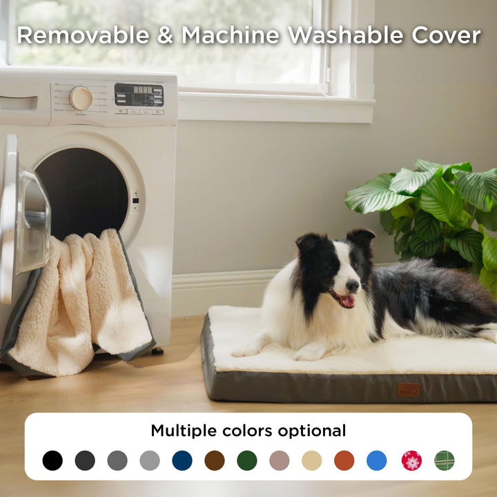 Dog Beds Large Sized Dog - Extra-Large Orthopedic Waterproof Puppy Bed with Removable Washable Cover, Egg Crate Foam Pet Mat, Suitable for Pet Up to 100 lbs