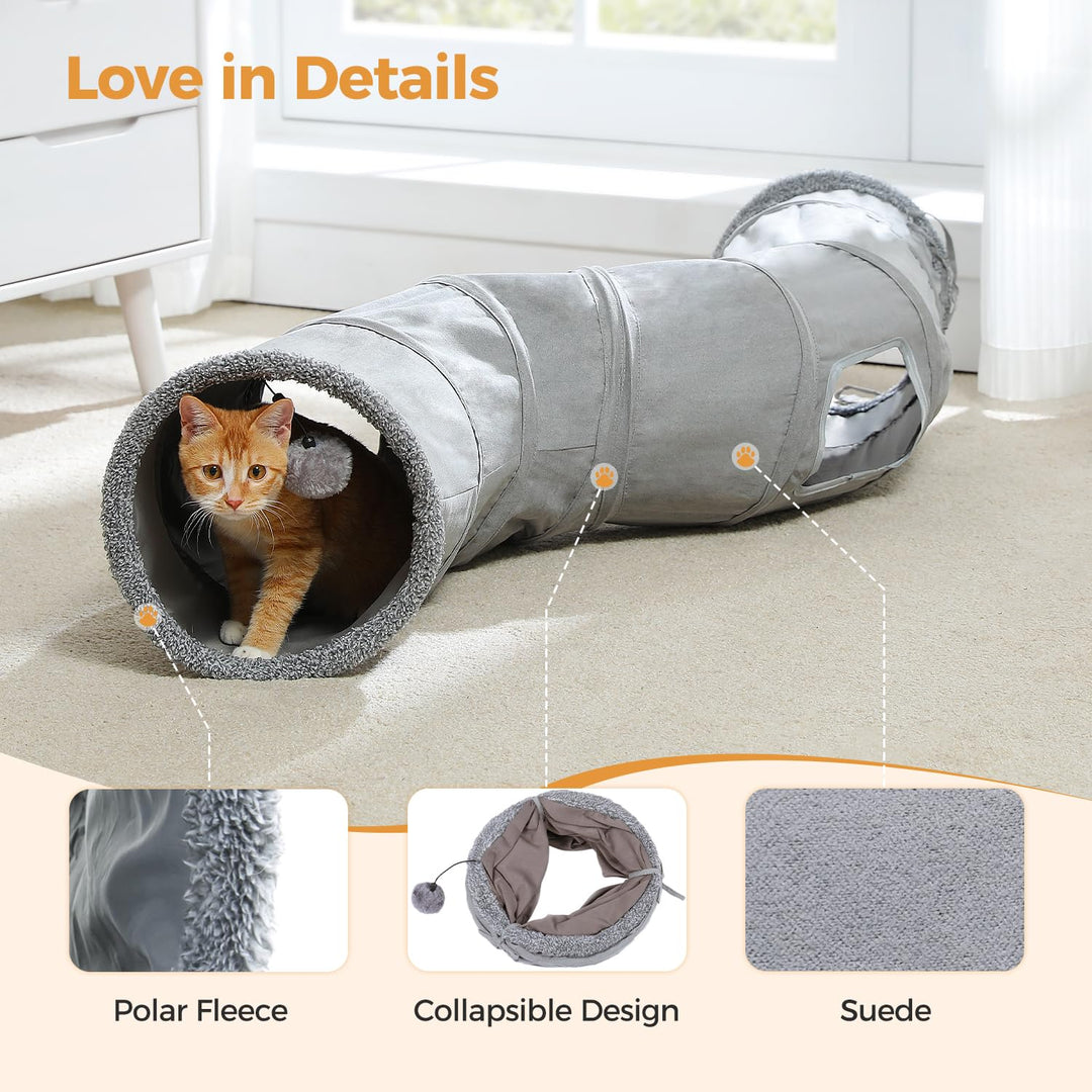 Cat Tunnel Collapsible S Shape Cat Play Tube 10.5 Inches in Diameter