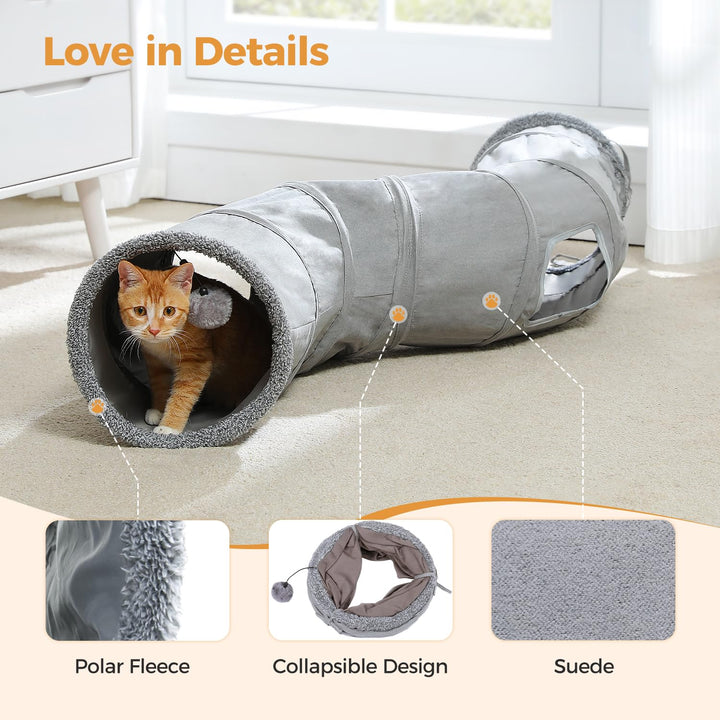 Cat Tunnel Collapsible S Shape Cat Play Tube 10.5 Inches in Diameter