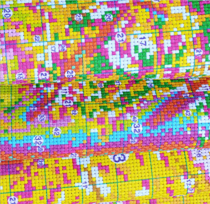 Moon Cross Stitch Kits for Adults, Full Range of Embroidery Starter Kit for Beginners Cross-Stitch Kits 11CT Stamped Pre-Printed Pattern, 3Strands Cross-Stitching DIY for Crafts Decor, 14.17x14.17inch