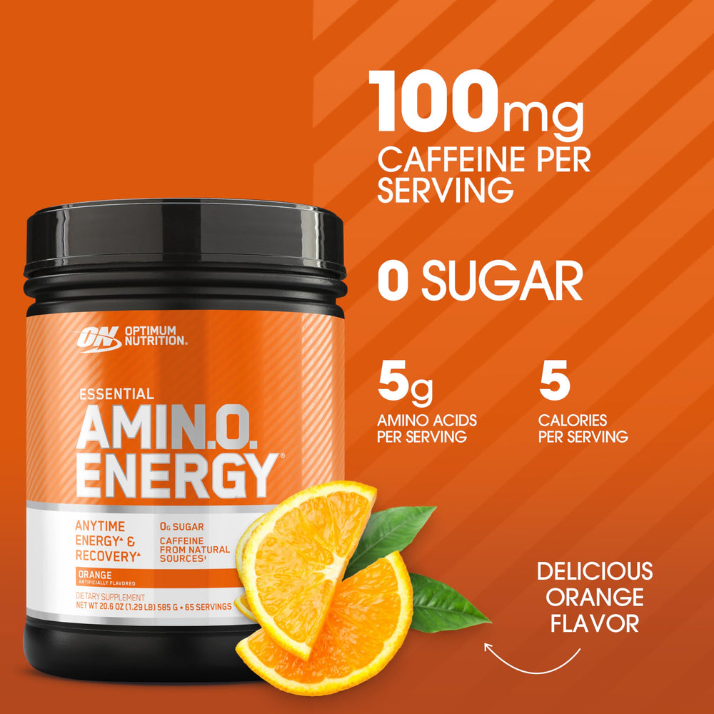 Amino Energy - Pre Workout with Green Tea, BCAA, Amino Acids, Keto Friendly, Green Coffee Extract, Energy Powder - Orange Cooler, 65 Servings (Packaging May Vary)
