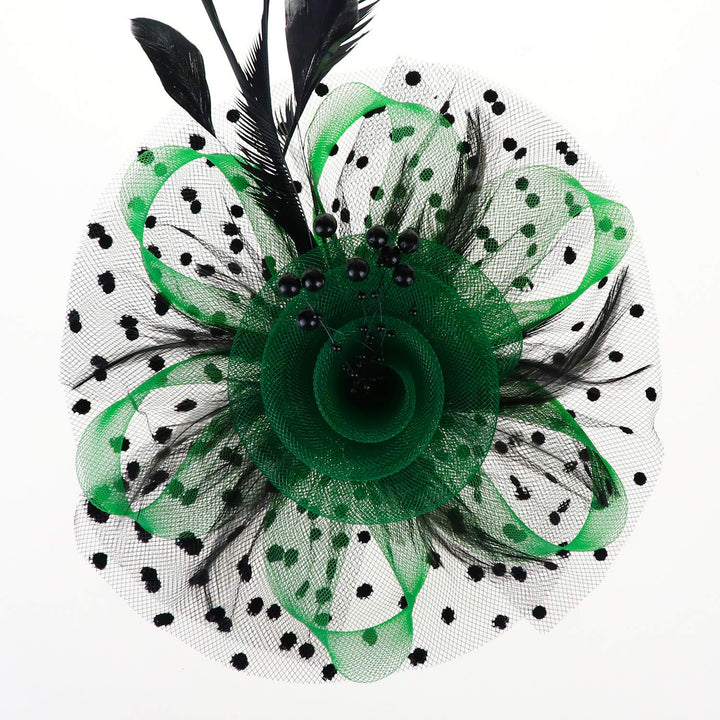 Fascinators Hat Flower Mesh Ribbons Feathers on a Headband and a Clip Tea Party Headwear for Girls and Women
