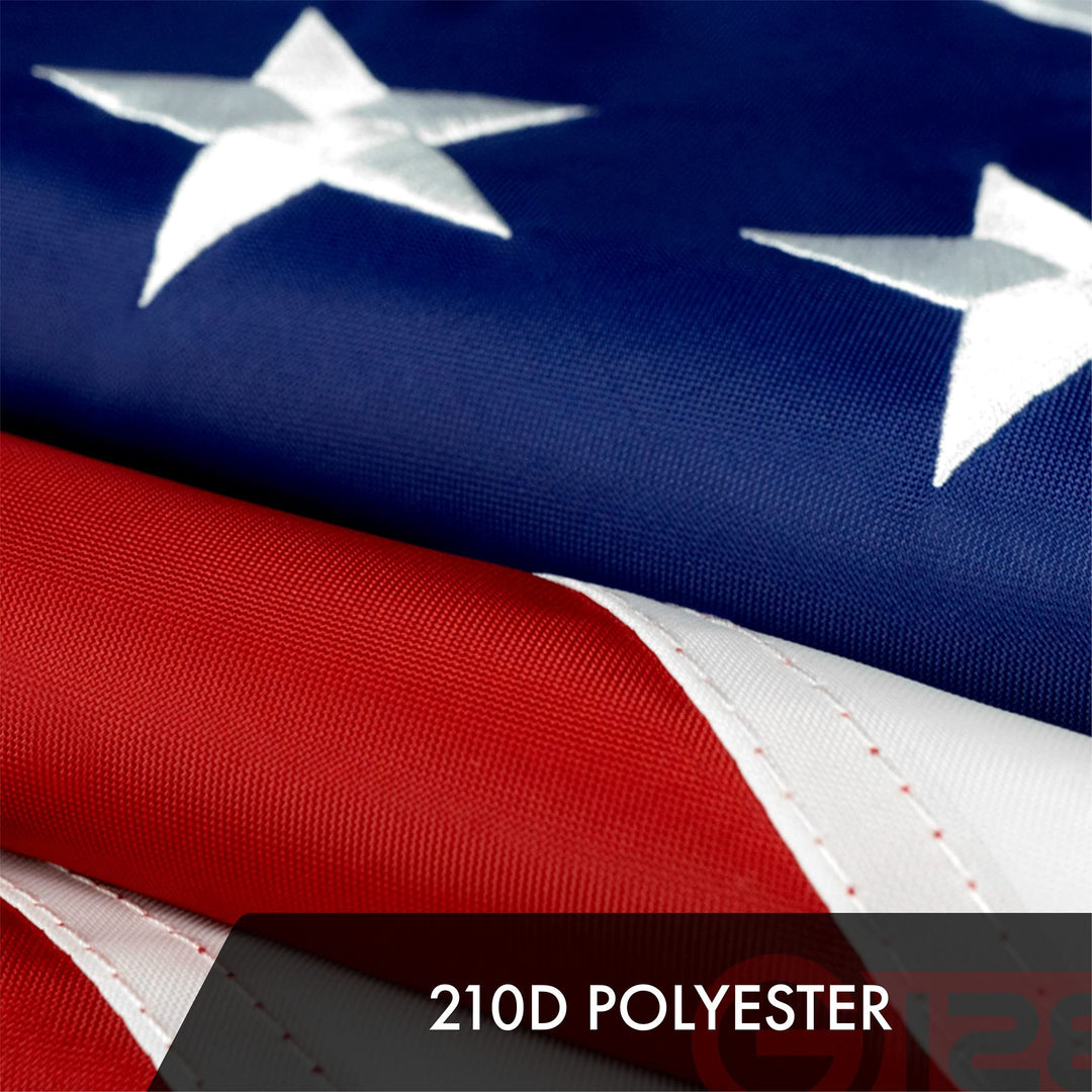 American USA Flag | 2x3 Ft | ToughWeave Series Embroidered 210D Polyester | Country Flag, Embroidered Stars, Sewn Stripes, Indoor/Outdoor, Vibrant Colors, Brass Grommets