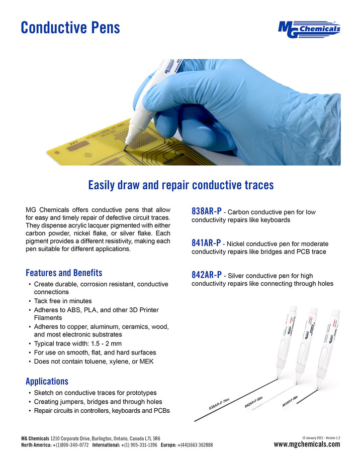 838AR-P Total Ground Carbon Conductive Pen, 4g