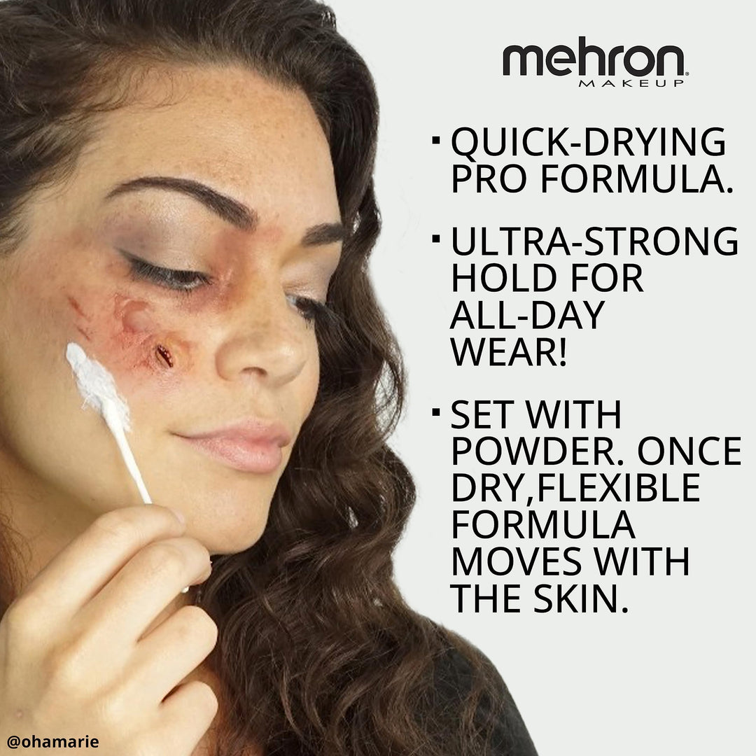 Makeup Liquid Latex | SFX Makeup | Halloween Latex Makeup | Latex Glue for Skin | Prosthetic Glue 1 fl oz (30 ml) (Light Flesh)