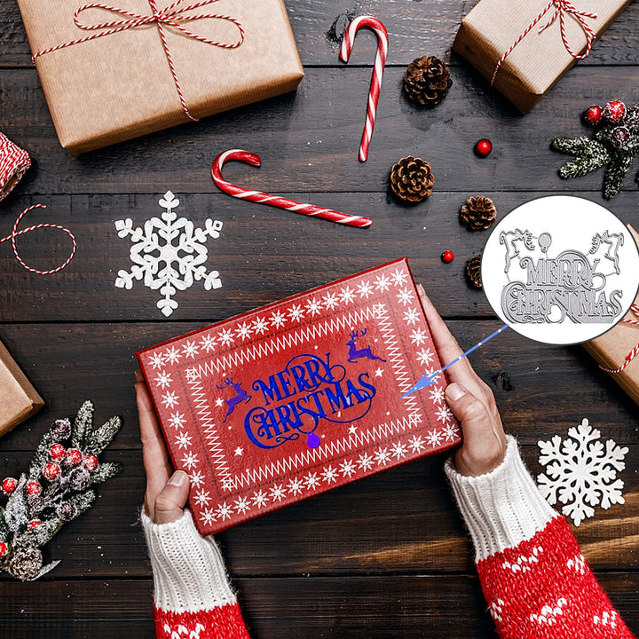 7 Pieces Merry Christmas Die Cuts, Christmas Tree Metal Cutting Dies Snowflake Deer Snowman Cut Stencils for Card Making DIY Scrapbooking Paper Dies for Album Decorative Embossing