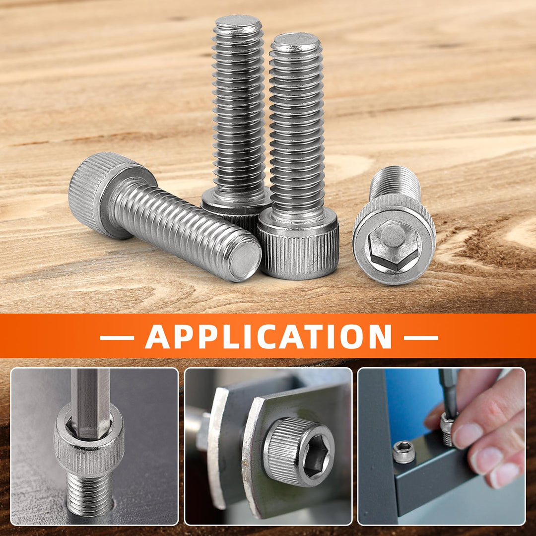 M6-1.0 x 30mm Socket Head Cap Screws Metric, Allen Socket Drive, Stainless Steel 18-8 (304), Full Thread, Bright Finish, Machine Thread, 20 PCS