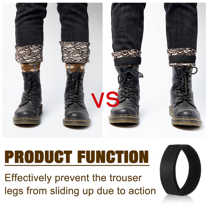 2 Pairs Black Boot Blousers Elastic Military Boot Straps Boot Bands Military Blousing Straps Ankle Hook and Loop for Men Women Hunting Gardening Hiking Cycling Fishing Military Army Uniforms