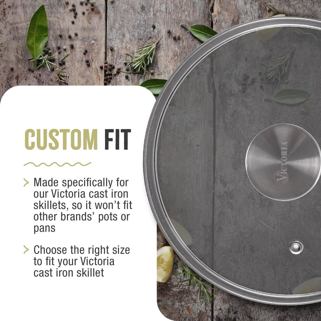 Round 6.5-Inch Glass Lid for Cast Iron Skillet or Pan, Custom Made for Only Brand, Diameter 6-Inch