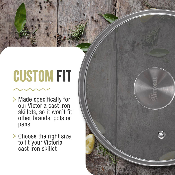 Round 6.5-Inch Glass Lid for Cast Iron Skillet or Pan, Custom Made for Only Brand, Diameter 6-Inch