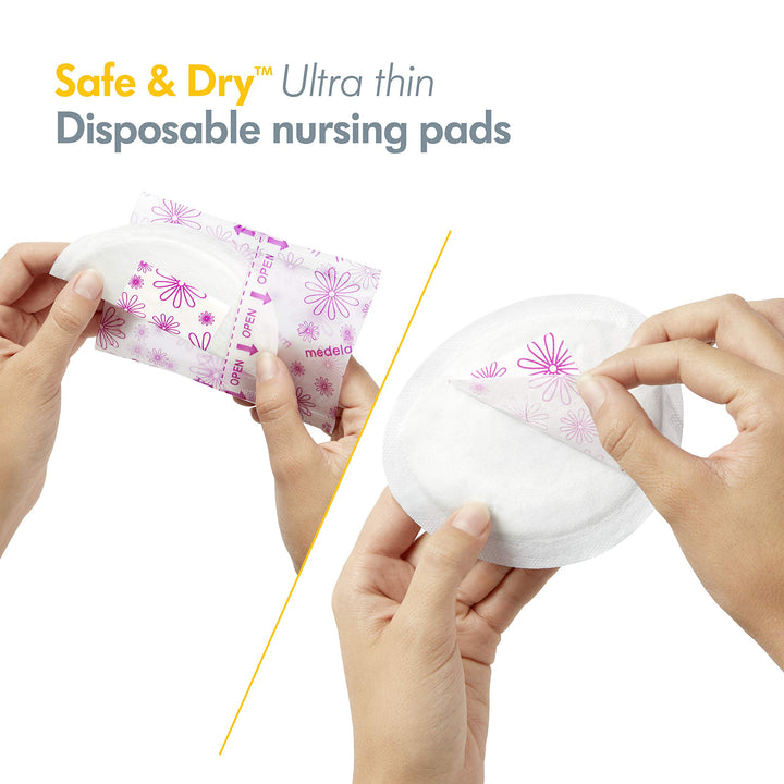 Safe & Dry Ultra Thin Disposable Nursing Pads, 60 Count Breast Pads for Breastfeeding, Leakproof Design, Slender and Contoured for Optimal Fit and Discretion(Pack of 1)