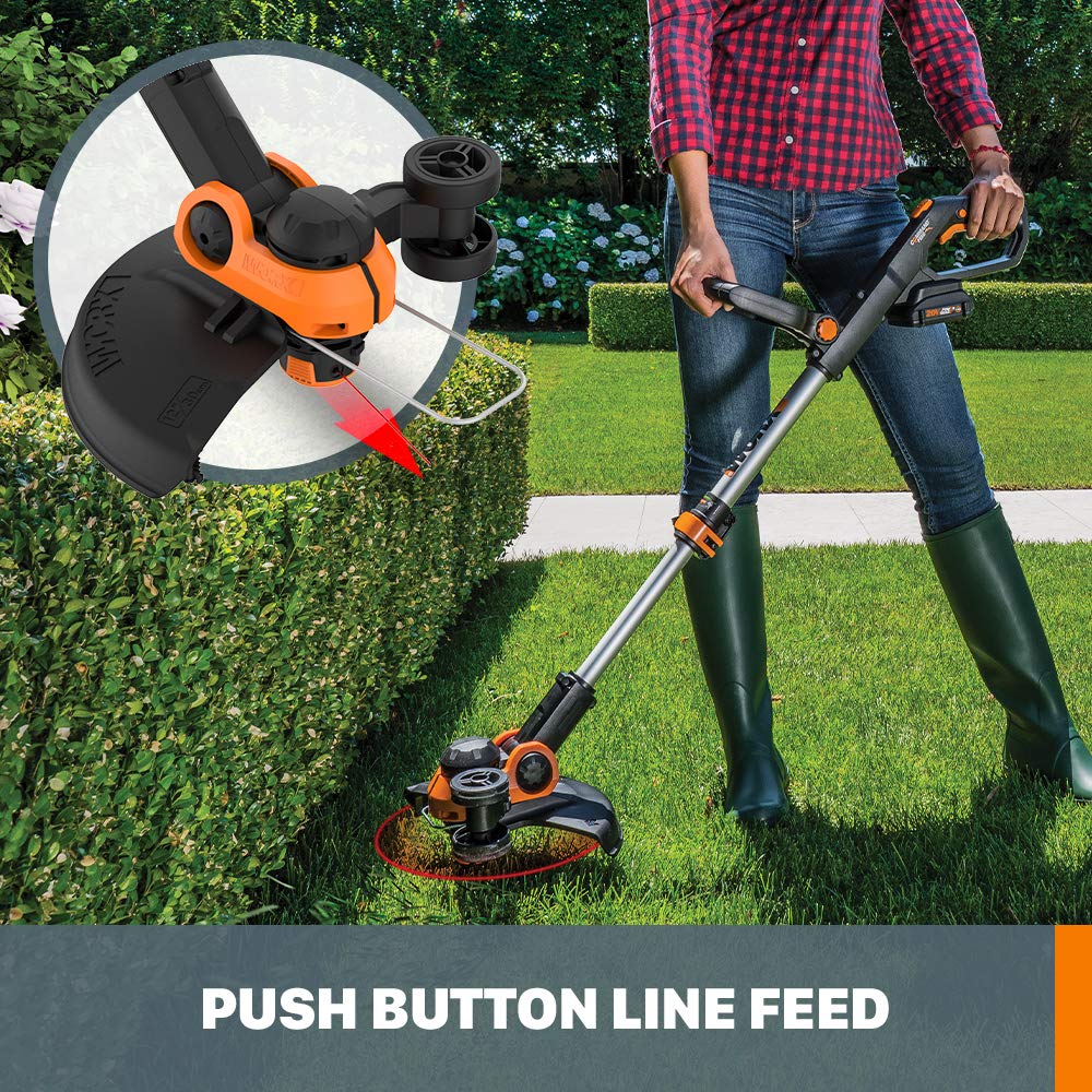 Worx String Trimmer Cordless GT3.0 20V PowerShare 12 Edger & Weed Trimmer (2 Batteries & Charger Included) WG163