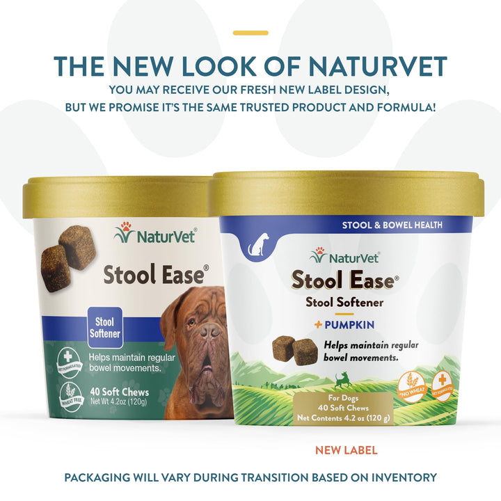 – Stool Ease for Dogs – 40 Soft Chews – Helps Maintain Regular Bowel Movements – Enhanced with Sugar Beet Pulp, Flaxseed & Psyllium Husk – 40 Day Supply