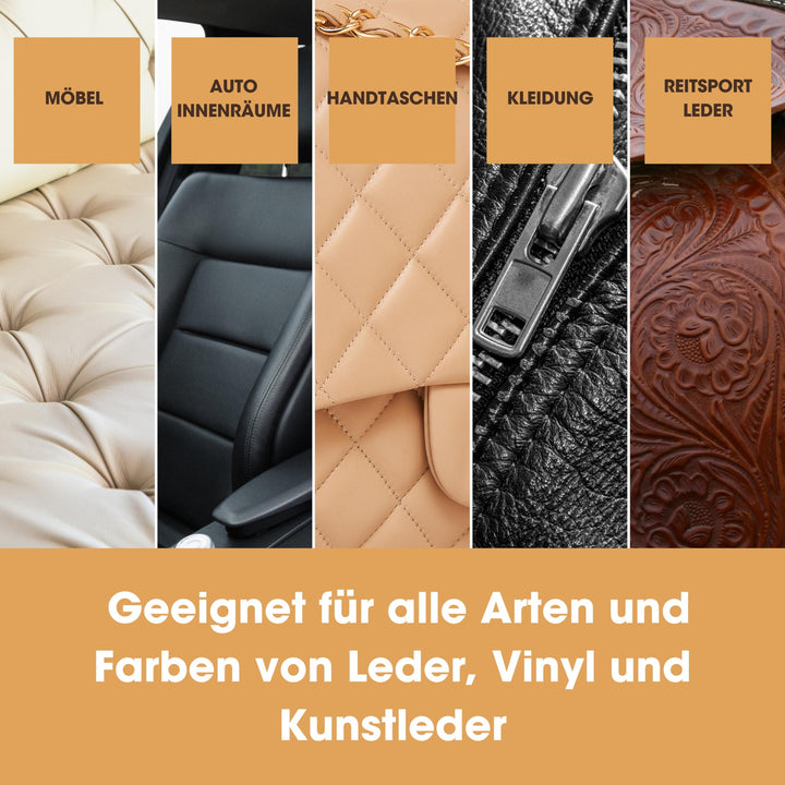Large Leather Care Kit | Leather Cleaner + Protection Cream for Furniture | Two 17oz Bottles + 1 Sponge & 1 Cloth | Condition and Restore Leather Couches, Car Seats, Jackets, & Boots