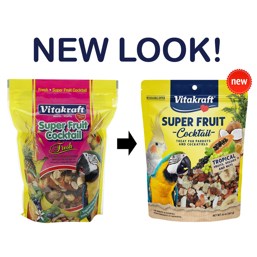 Fresh Super Fruit Cocktail - Tropical Parrot Fruit Blend - Parrot and Parakeet Treats Browns 1.25 Pound (Pack of 1)