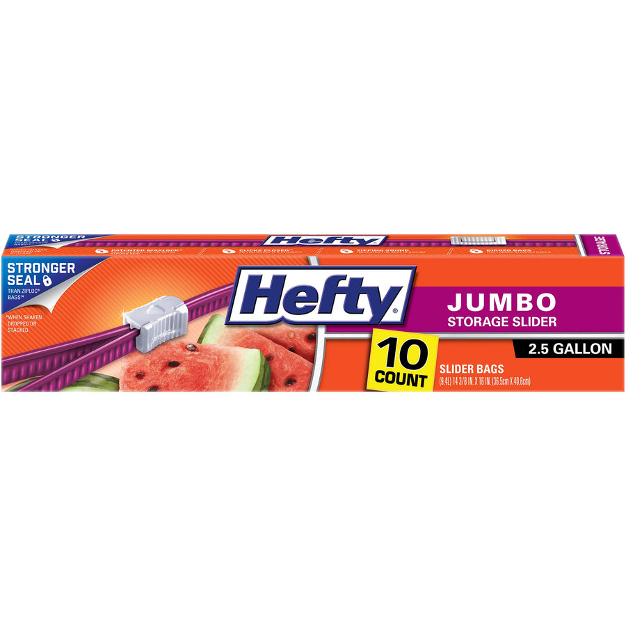 Slider Jumbo Storage Bags, 2.5 Gallon Size, 10 Count (Pack of 9), 90 Total