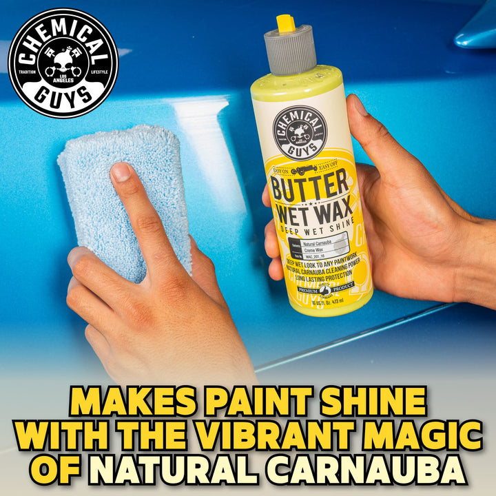 WAC_201_16 Butter Wet Wax, Deep Wet Shine for Cars, Trucks, SUVs, RVs & More, 16 fl oz, Banana Scent