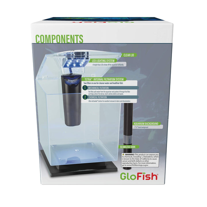 Betta Aquarium Kit 1.5 Gallons, Easy Setup and Maintenance, Perfect Starter Tank,Black/Clear