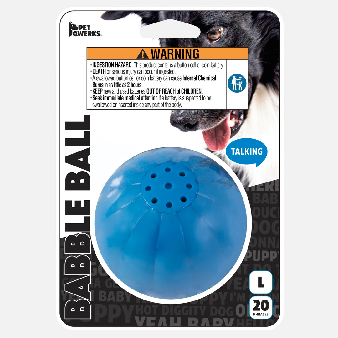 Talking Babble Ball - Interactive Chew Dog Toy - Large
