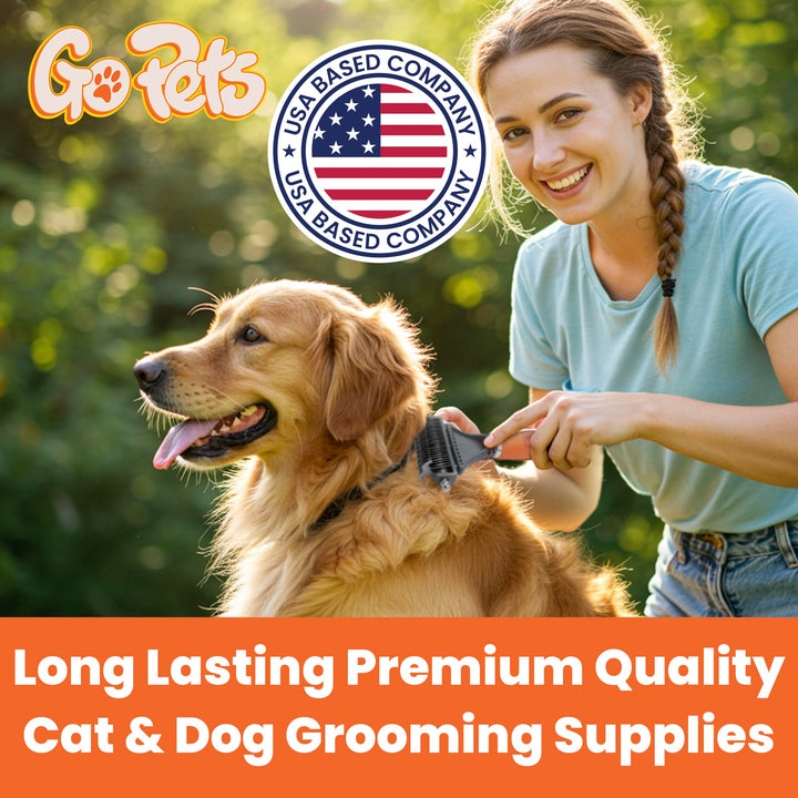 2-Sided Dematting & Deshedding Comb for Dogs & Cats, Versatile Undercoat Detangler Brush for Shedding, Matted Hair & Fur Remover Tool, Stress-Free Pet Grooming Rake with Ergonomic Handle