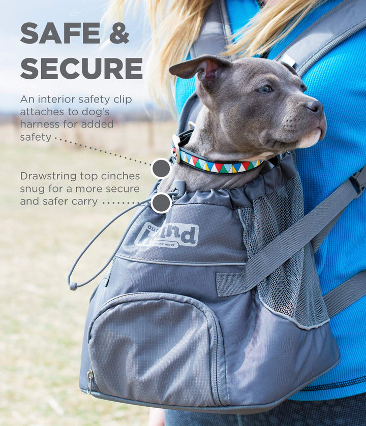 PoochPouch Dog Front Carrier, Small, Grey