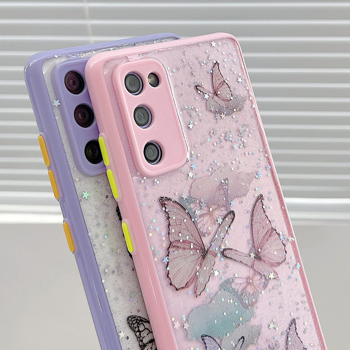 Samsung Galaxy S20 FE Case 5G Cute Glitter Butterfly Full Camera Lens Protection Cases for Women Girls Soft TPU Clear Shockproof Bumper for Samsung S20 FE 6.5 Inch