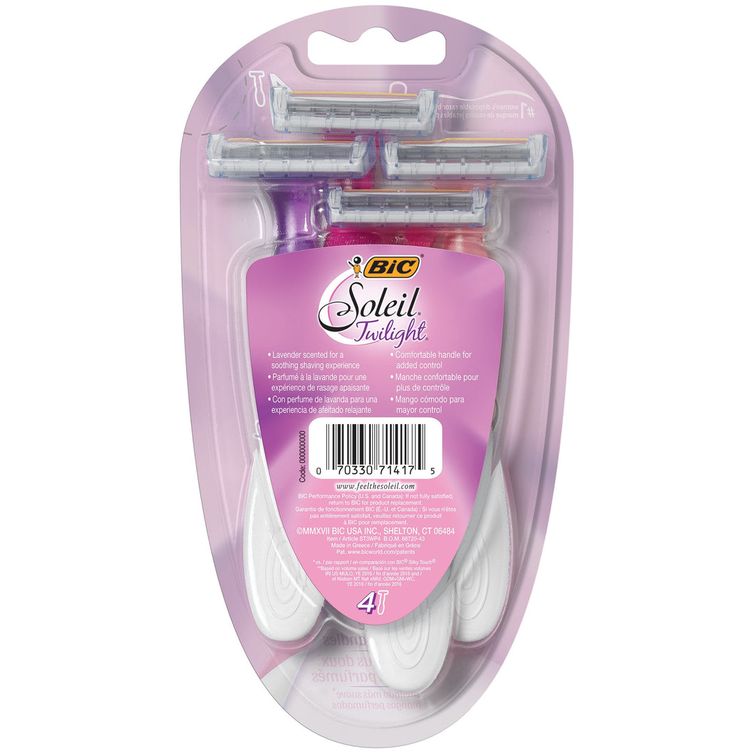 Soleil Twilight Disposable Razor, Women, 4 Count