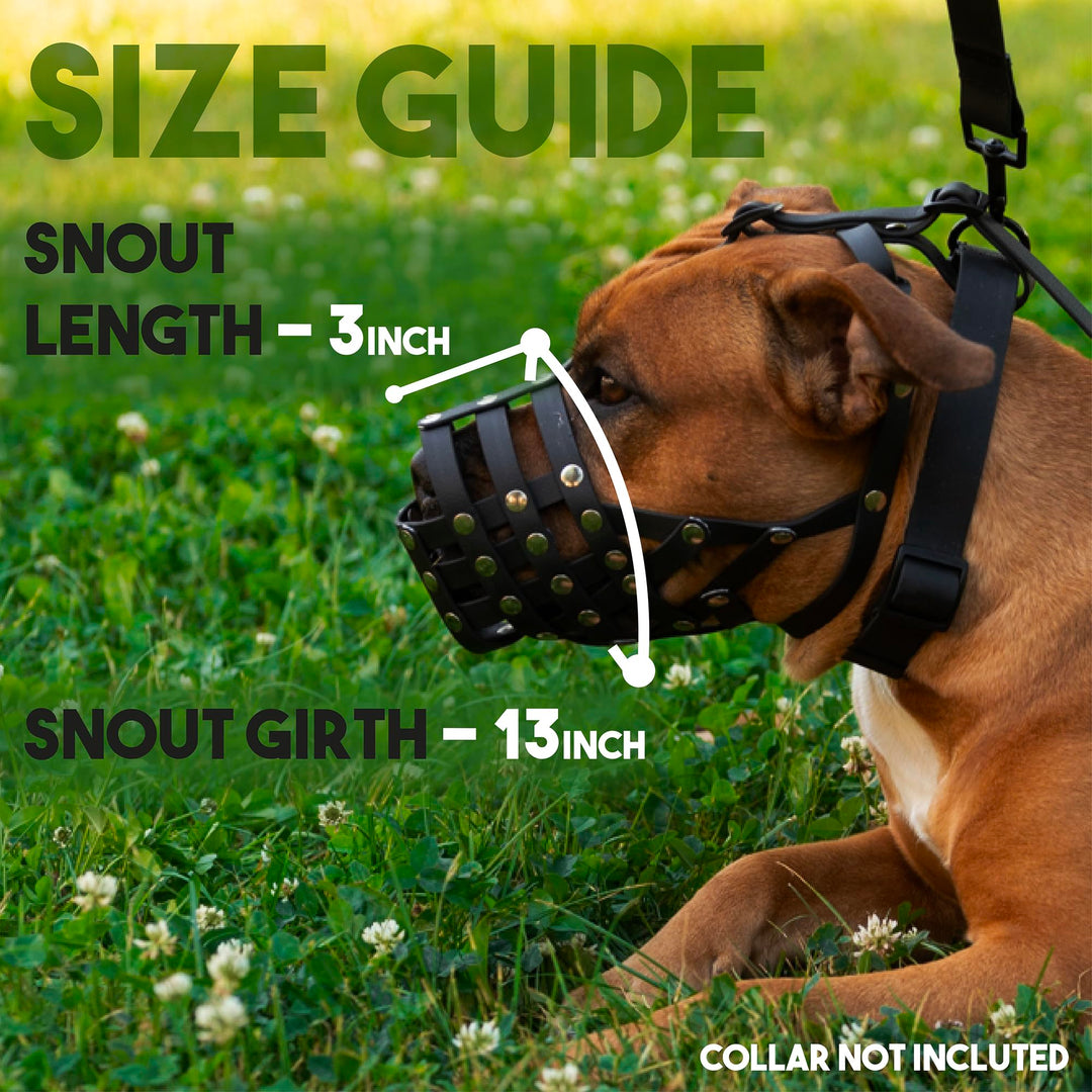 Pitbull Dog Muzzle Breathable PVC Basket for Medium Large Sized Dogs Amstaff Staffordshire Terrier, Rottweiler Prevent Biting Scavenging Chewing, Walking Training, Lightweight (Black)